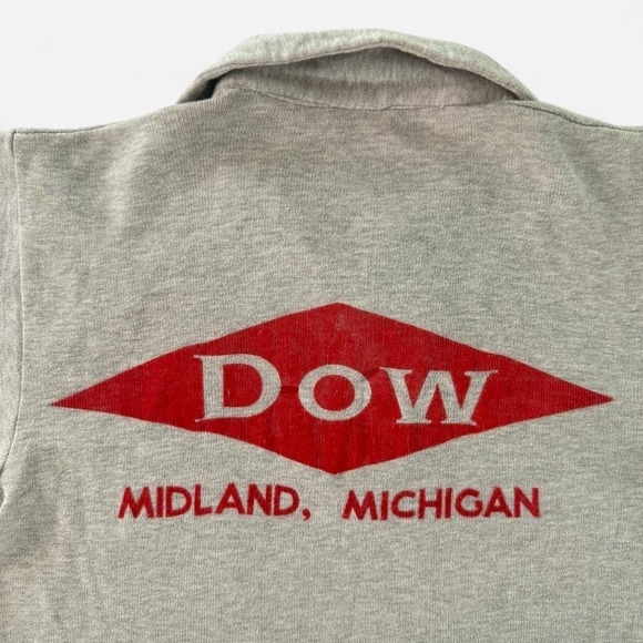 Vintage 1950s Champion Gray Polo with Red Flock Print Graphic - Picture 5 of 7